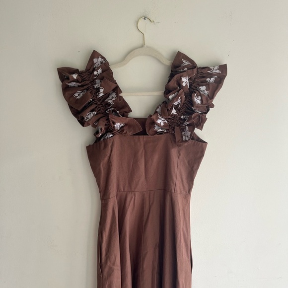 NWT! FANM MON Alanya Floral Embroidered Midi Dress Size Small - Picture 7 of 8